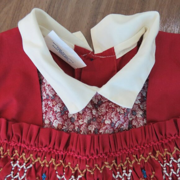 VINTAGE POLLY FLINDERS Smocked Floral Cottagecore Prairie Girl's Dress Church - Picture 6 of 13